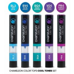 Chameleon  5 Pen Cool tones color tops set
