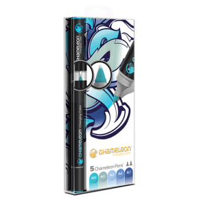 5 Pen Blue Tones Set