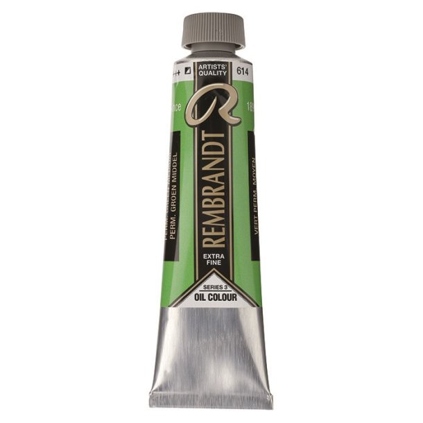 Rembrandt Oliemaling 614 Permanent Green Medium - 40 ml