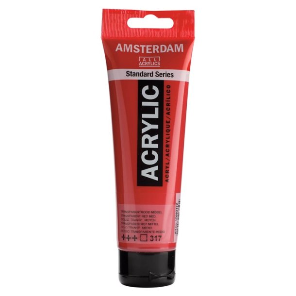 Amsterdam Standard akrylmaling 317 Transparent red Medium - 120 ml