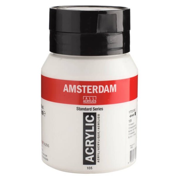 Amsterdam Standard akrylmaling 105 Titanium white - 500 ml