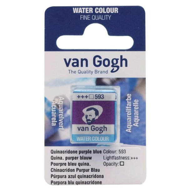 Van Gogh Akvarelmaling 593 Quinacridone Purple Blue half-pan