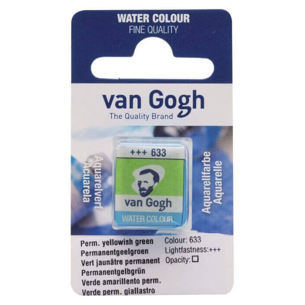 Van Gogh Akvarelfrg 633 Permanent Yellowish Green half-pan