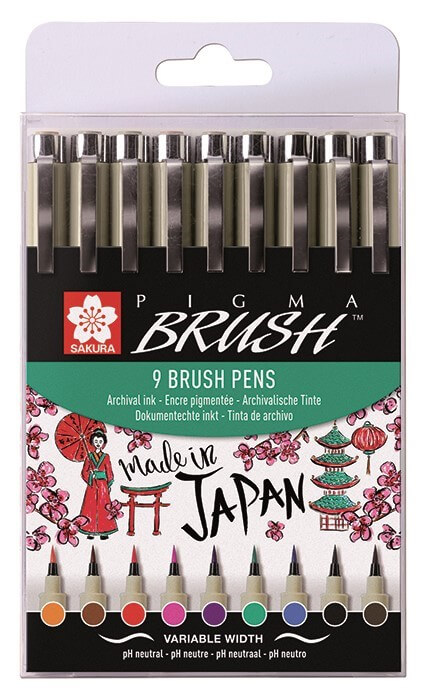 Pigma Brush Pen & Ceramglass