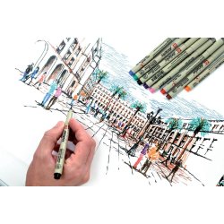 Pigma Brush Pen Wallet 9 assorted