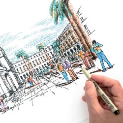 Pigma Brush Pen Wallet 9 assorted