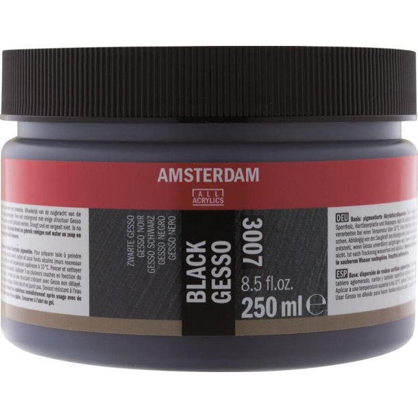 Amsterdam sort Gesso  - 250 ml