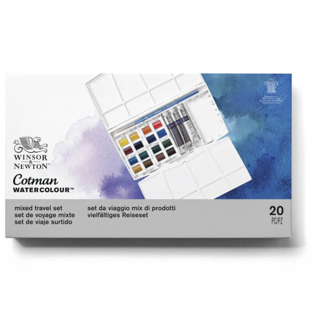 Cotman Water Colour Paintingbox Plus - 16 half pans