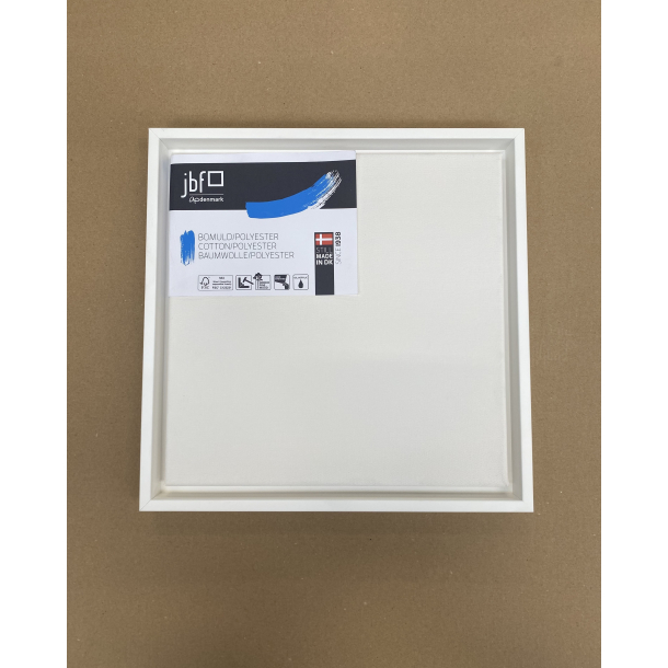 Blindramme �konomisk Bomuld/Polyester 30 x 30 cm inkl. Sv�veramme i Hvid Glat