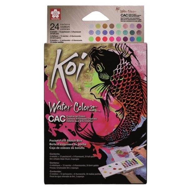 Koi Water Colors Sketch Box Metallic 24