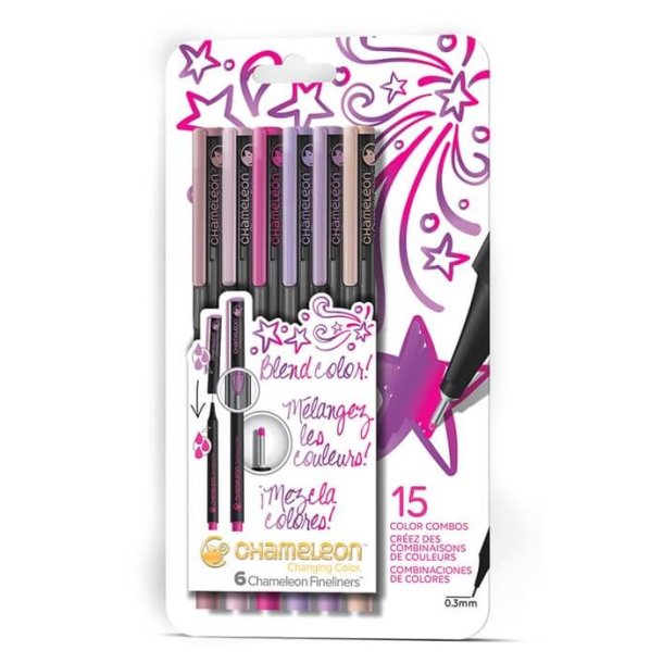 Fineliners 6 Pen Floral Colors Set