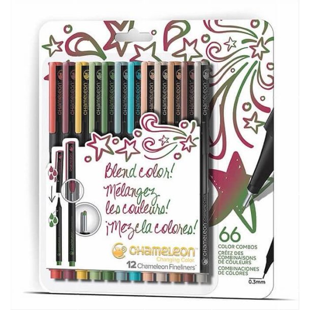 Fineliners 12 Pen Designer Colors Set